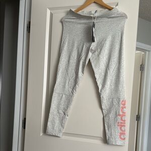 Adidas Gray and Pink Leggings Comfortable Athletic Wear